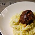 Bloemkoolstamp met prei, knoflook en parmezaan